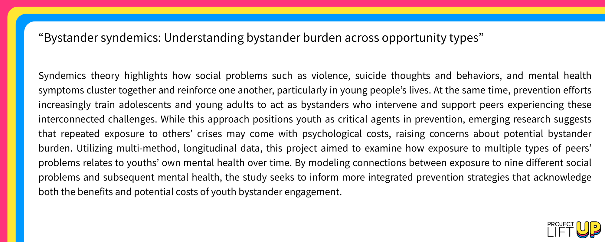 Bystander syndemics Understanding bystander burden across opportunity types BRIEF